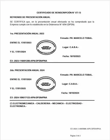 Certificado PNA